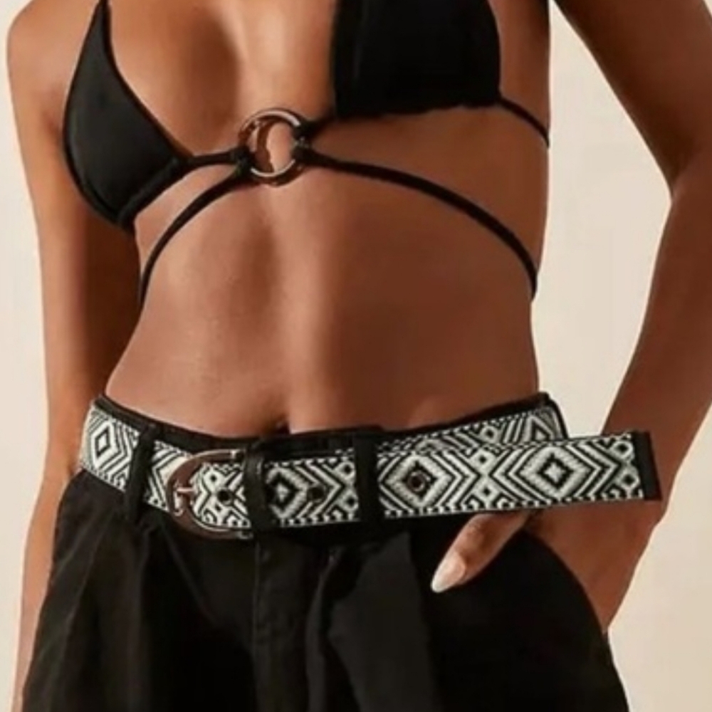 Free People Green Moving to Mars Aztec Belt. Size S/M (41ins)